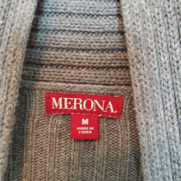 Merona Waterfall Cardigan Soft Comfort Knit Womens Size M Gray Open Front - Picture 3 of 11